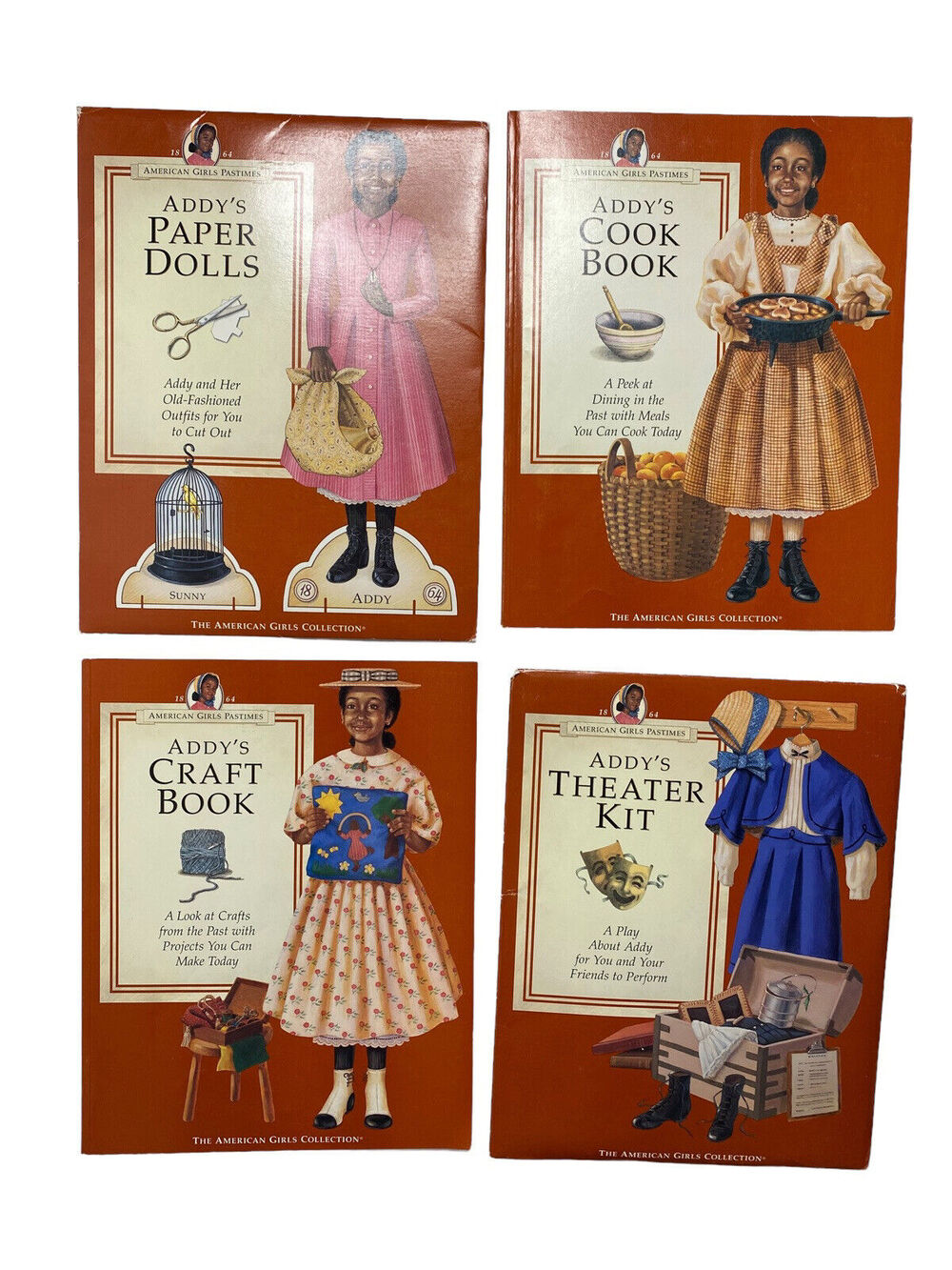 AMERICAN GIRL 1994 Addy's Pastimes: Craft Book, Cook Book, Paper Dolls, Theater